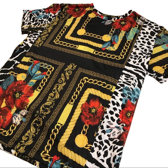 Men’s “Floral Chains“ tee. Sizes Medium, and Large. - Picture 2 of 3